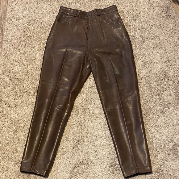 Anna Pants - Vintage Leather Lanna pants size 10 Brown